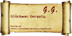 Glückman Gergely névjegykártya